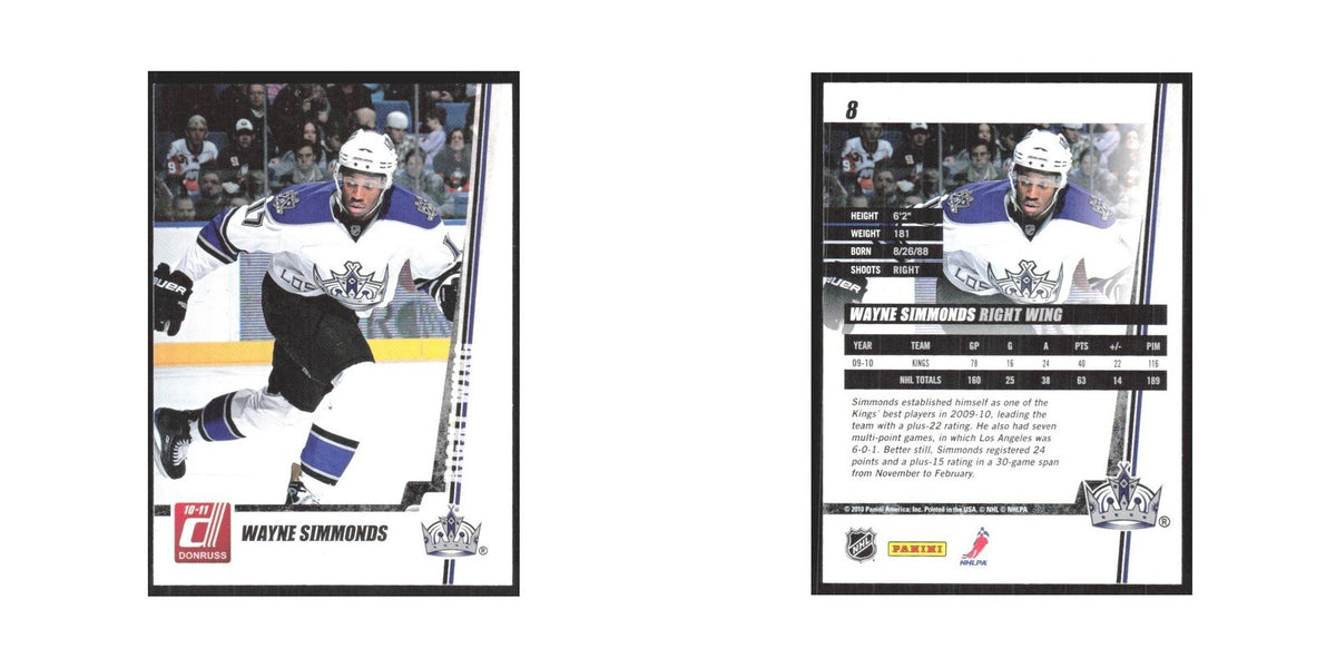 2010 Donruss Wayne Simmonds Los Angeles Kings #8