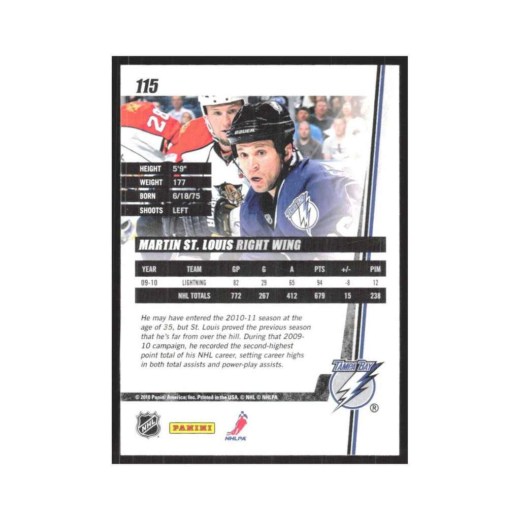 2010 Donruss Martin St. Louis Tampa Bay Lightning #115