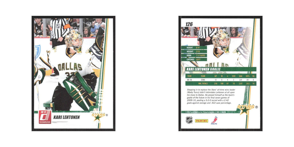 2010 Donruss Kari Lehtonen Dallas Stars #126