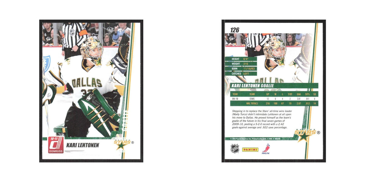 2010 Donruss Kari Lehtonen Dallas Stars #126