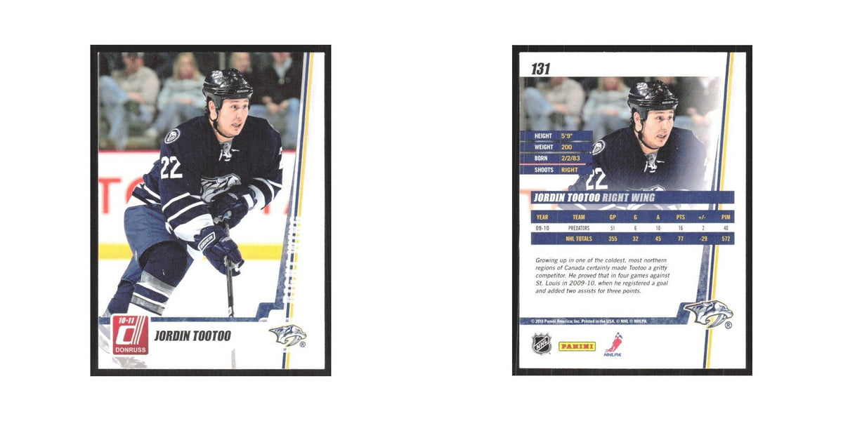 2010 Donruss Jordin Tootoo Nashville Predators #131