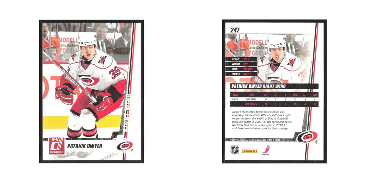 2010 Donruss Patrick Dwyer Carolina Hurricanes #247
