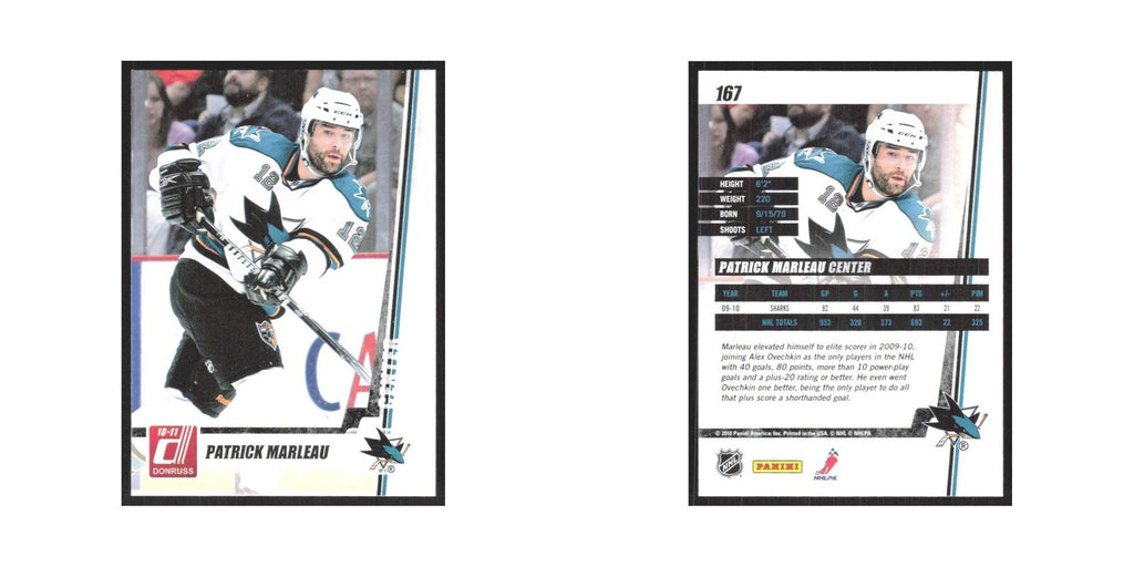 2010 Donruss Patrick Marleau San Jose Sharks #167