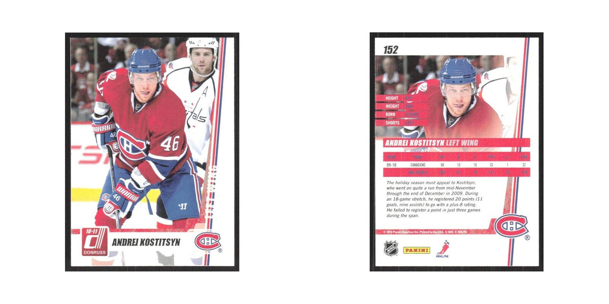 2010 Donruss Andrei Kostitsyn Montreal Canadiens #152