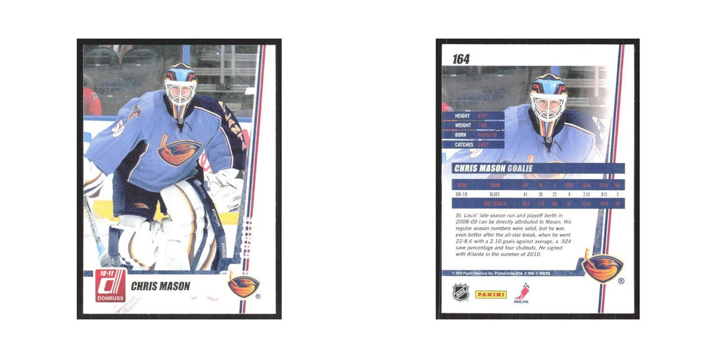 2010 Donruss Chris Mason Atlanta Thrashers #164