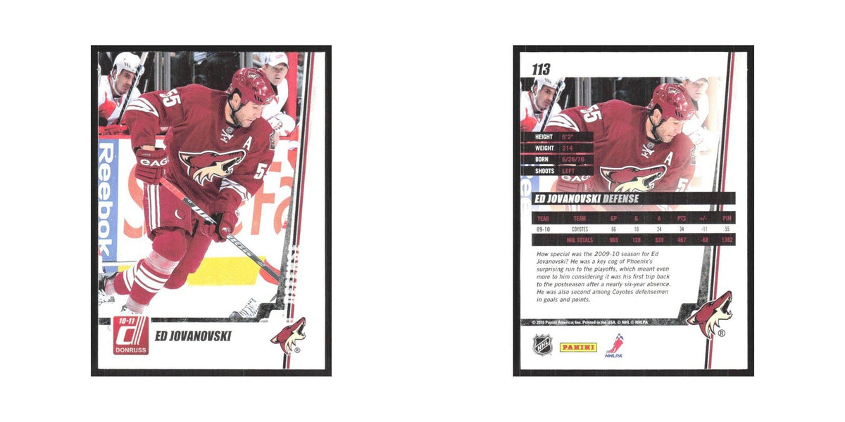 2010 Donruss Ed Jovanovski Phoenix Coyotes #113