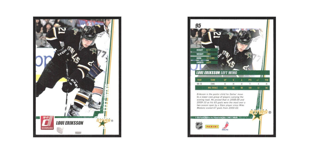 2010 Donruss Loui Eriksson Dallas Stars #95