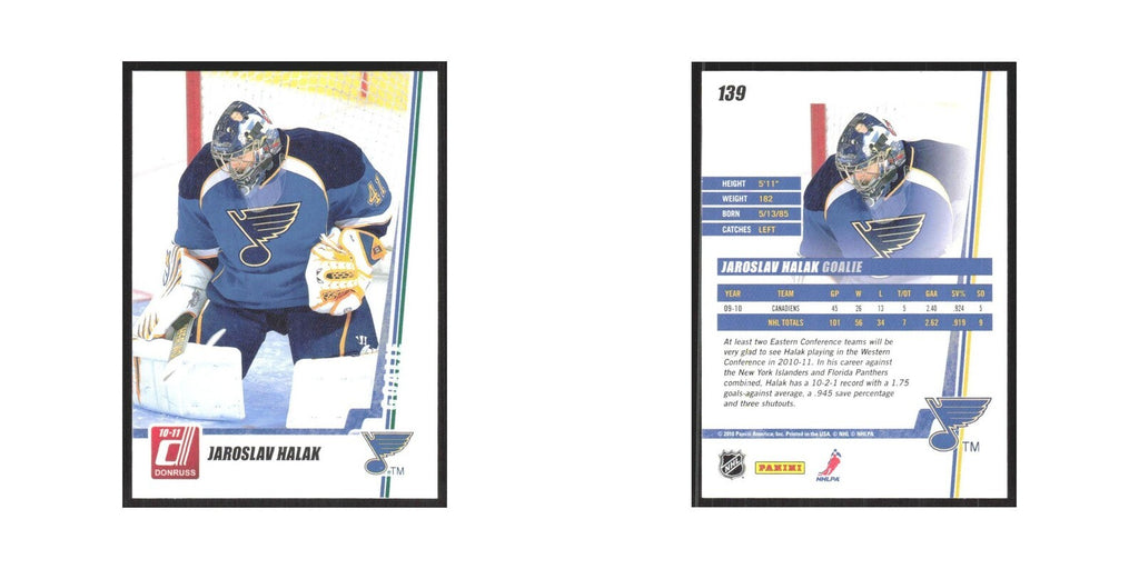 2010 Donruss Jaroslav Halak St. Louis Blues #139