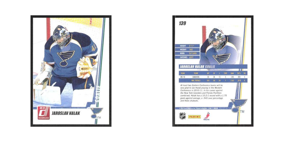 2010 Donruss Jaroslav Halak St. Louis Blues #139