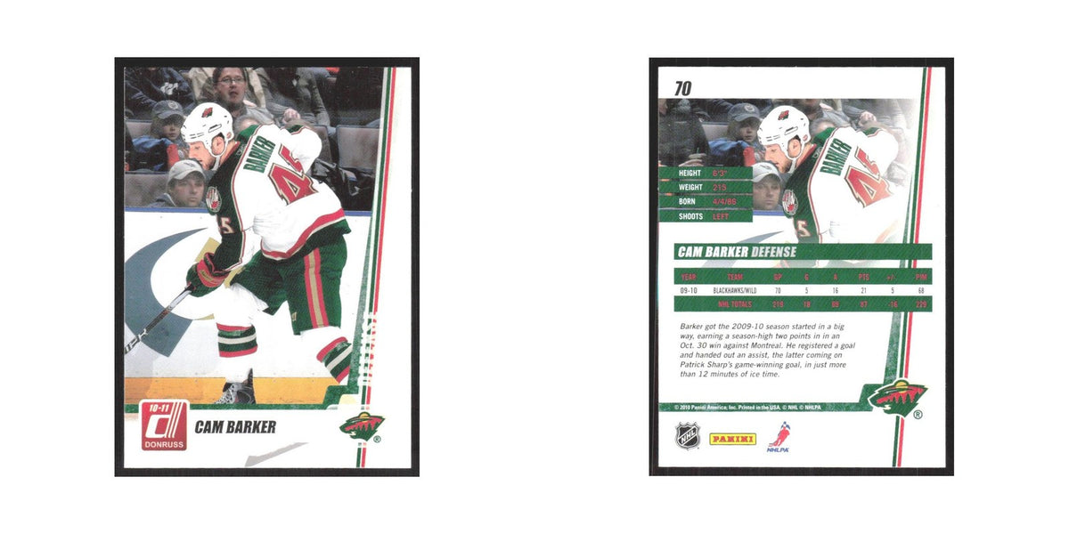 2010 Donruss Cam Barker Minnesota Wild #70