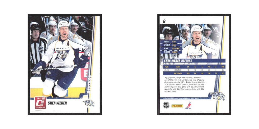 2010 Donruss Shea Weber Nashville Predators #9