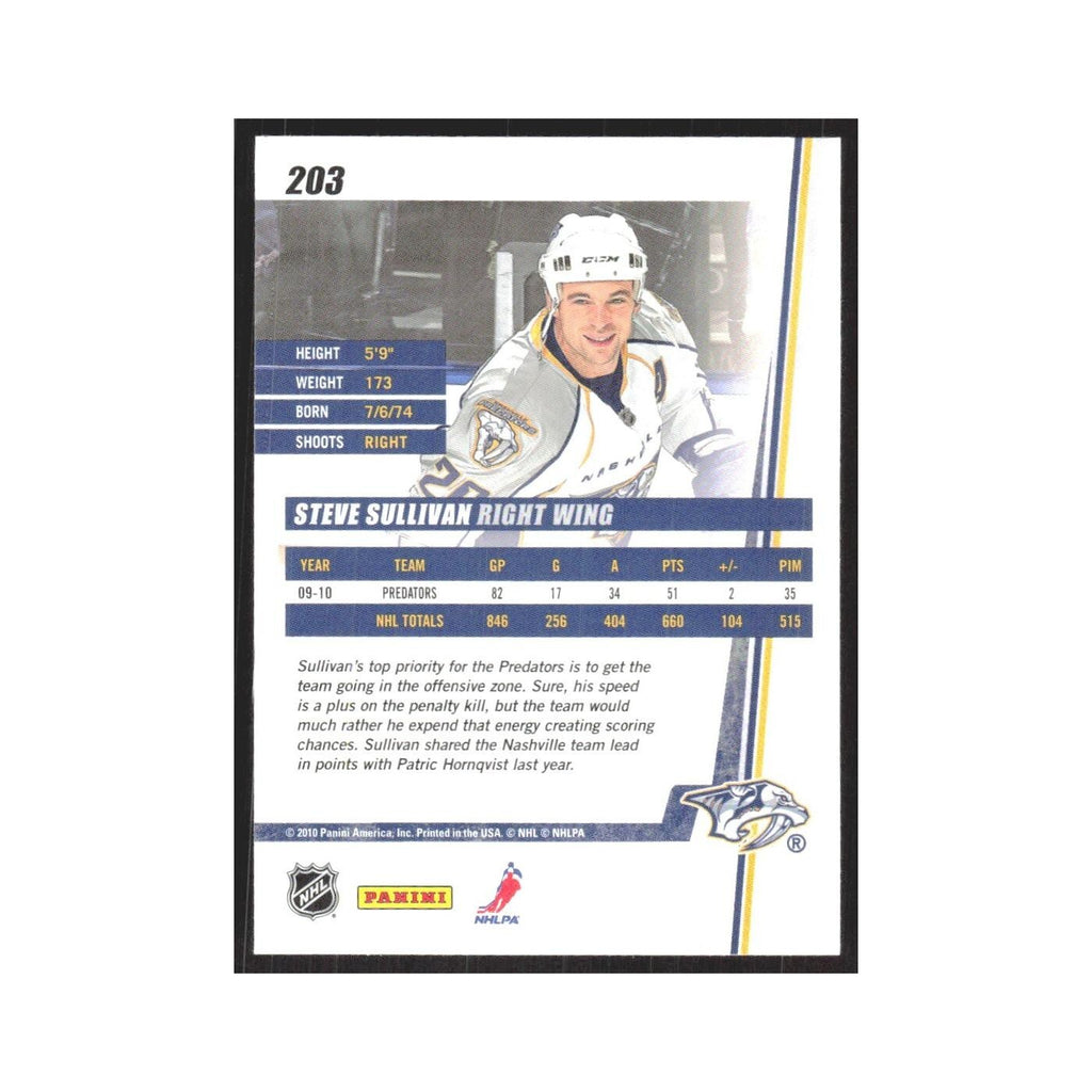 2010 Donruss Steve Sullivan Nashville Predators #203