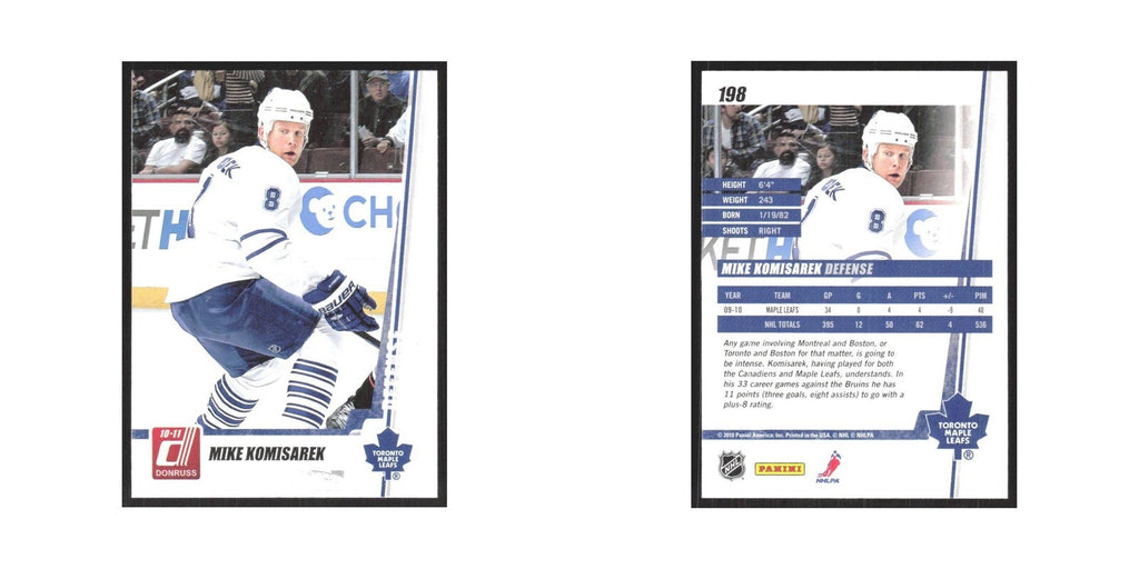 2010 Donruss Mike Komisarek Toronto Maple Leafs #198