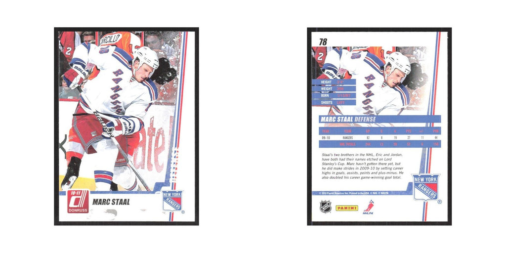 2010 Donruss Marc Staal New York Rangers #78