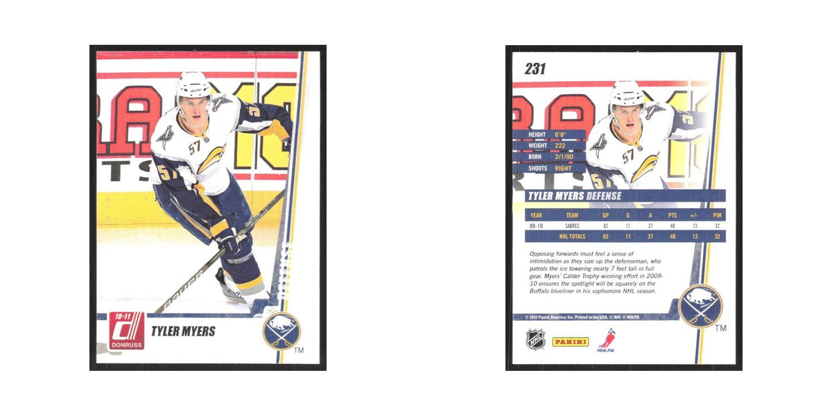 2010 Donruss Tyler Myers Buffalo Sabres #231