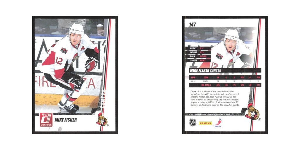2010 Donruss Mike Fisher Ottawa Senators #147