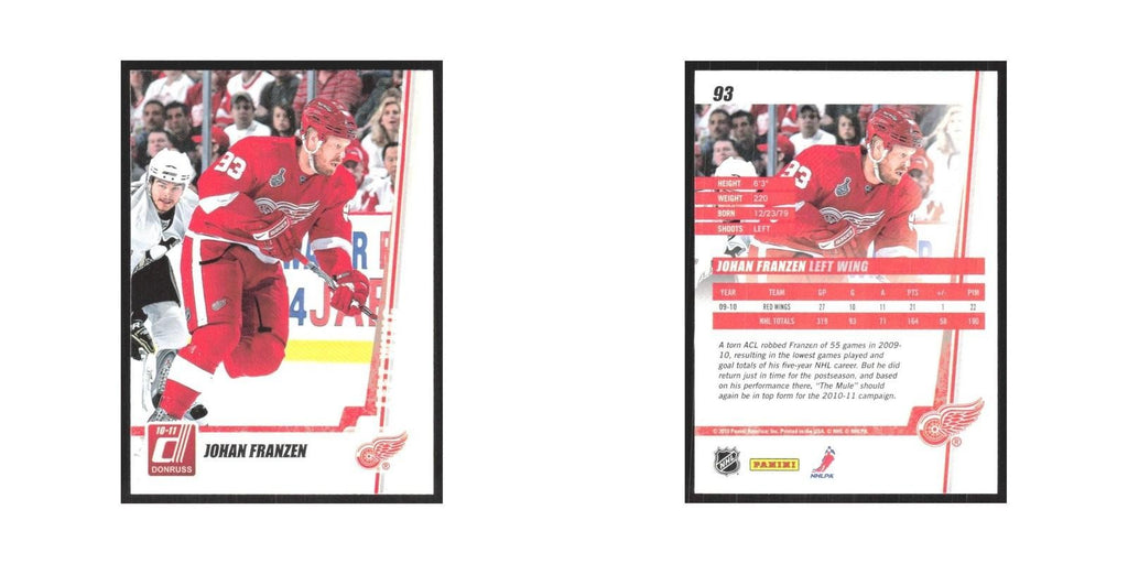 2010 Donruss Johan Franzen Detroit Red Wings #93