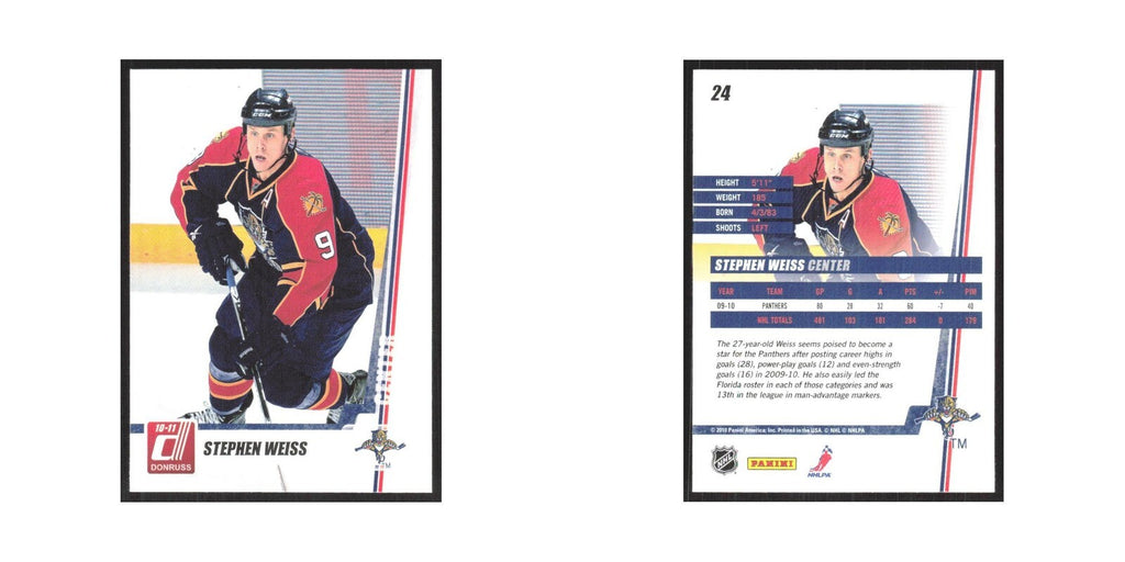 2010 Donruss Stephen Weiss Florida Panthers #24