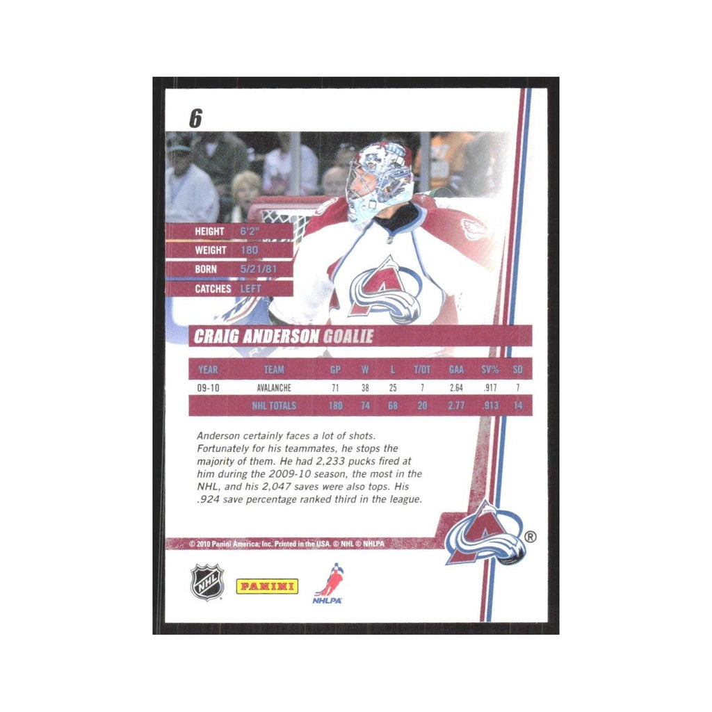 2010 Donruss Craig Anderson Colorado Avalanche #6