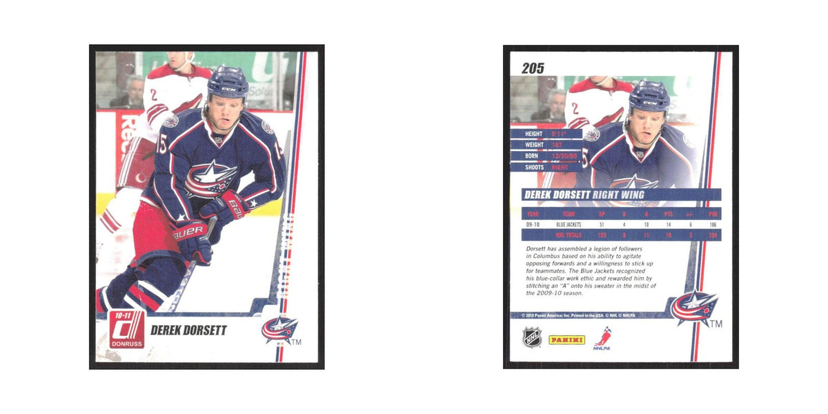 2010 Donruss Derek Dorsett Columbus Blue Jackets #205