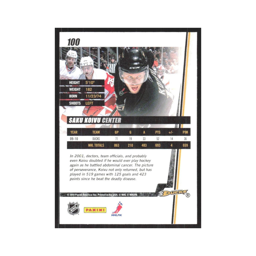 2010 Donruss Saku Koivu Anaheim Ducks #100