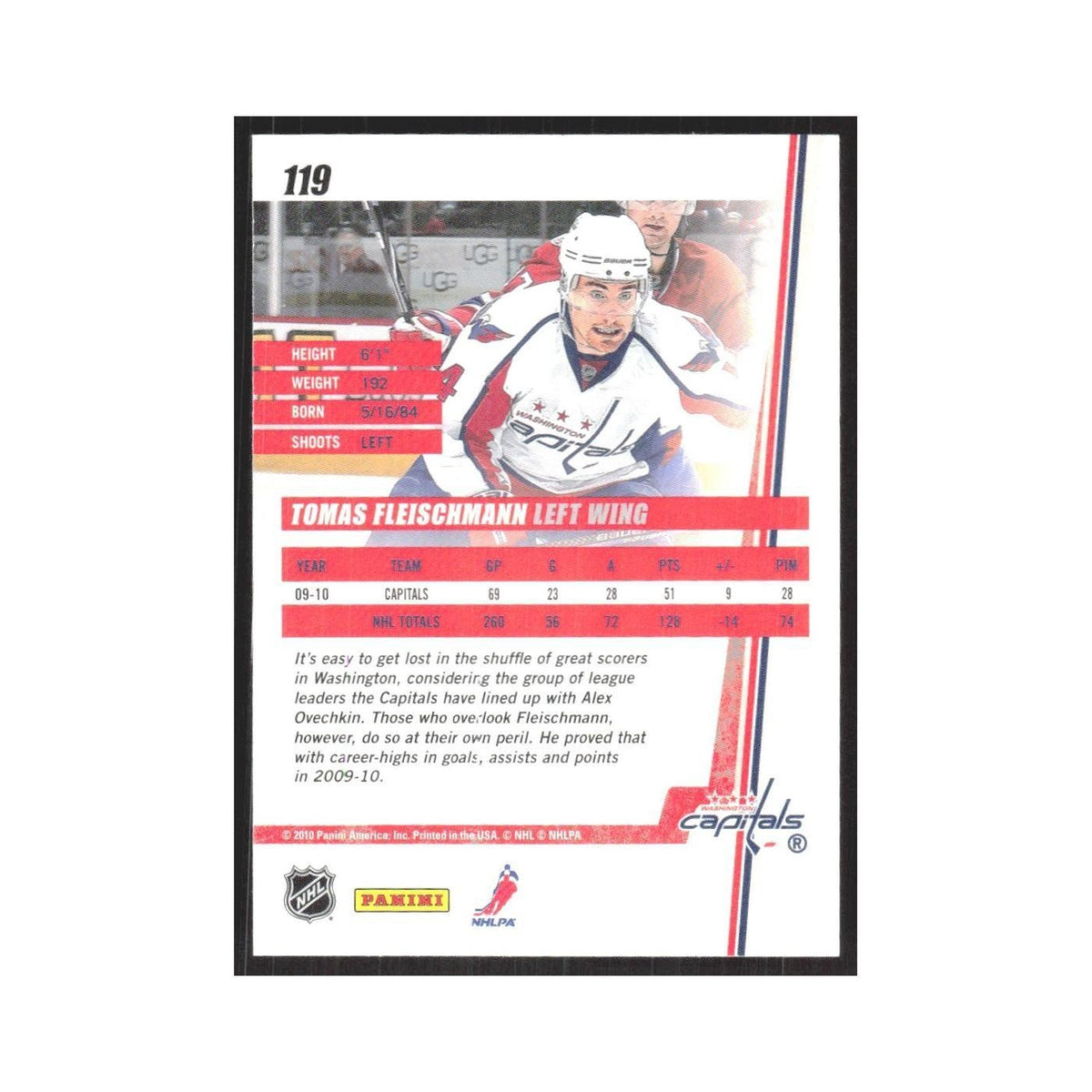 2010 Donruss Tomas Fleischmann Washington Capitals #119