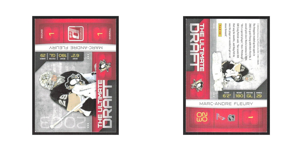 2010 Donruss The Ultimate Draft Marc-Andre Fleury Pittsburgh Penguins #1