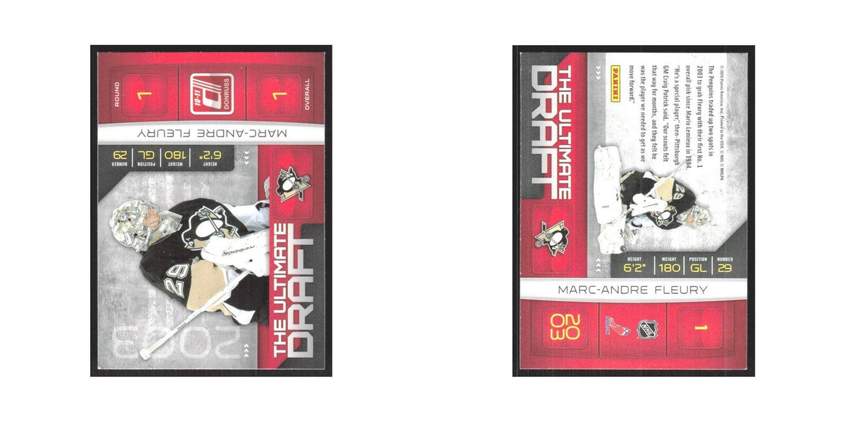 2010 Donruss The Ultimate Draft Marc-Andre Fleury Pittsburgh Penguins #1