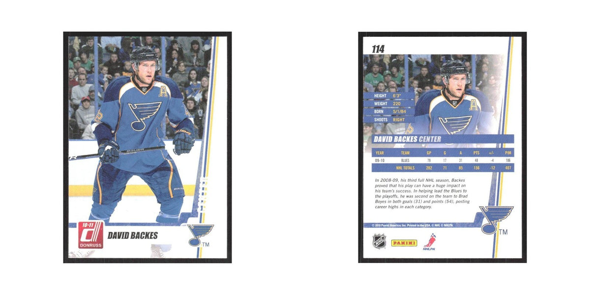 2010 Donruss David Backes St. Louis Blues #114