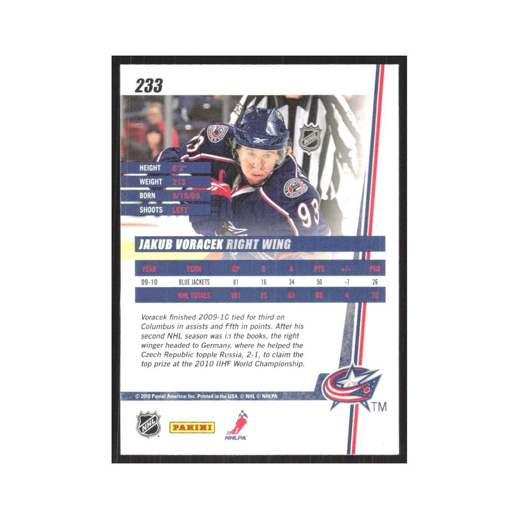 2010 Donruss Jakub Voracek Columbus Blue Jackets #233