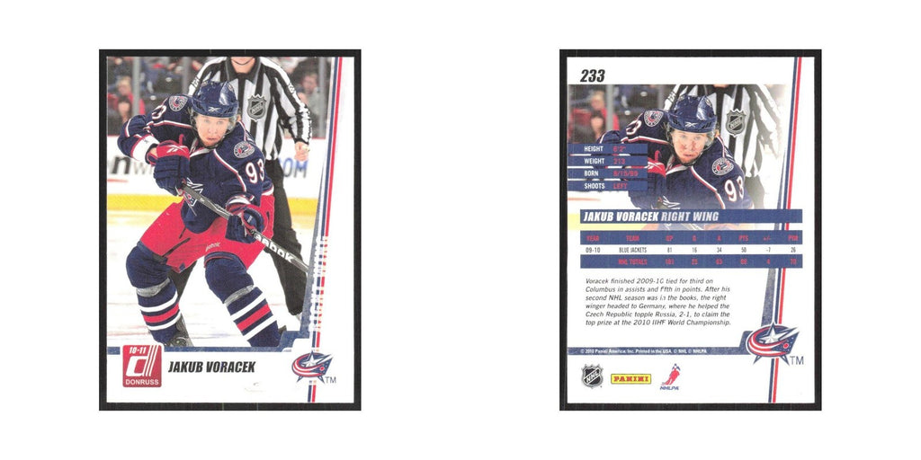 2010 Donruss Jakub Voracek Columbus Blue Jackets #233