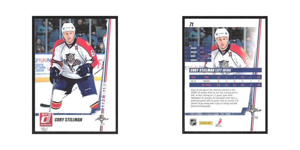 2010 Donruss Cory Stillman Florida Panthers #71