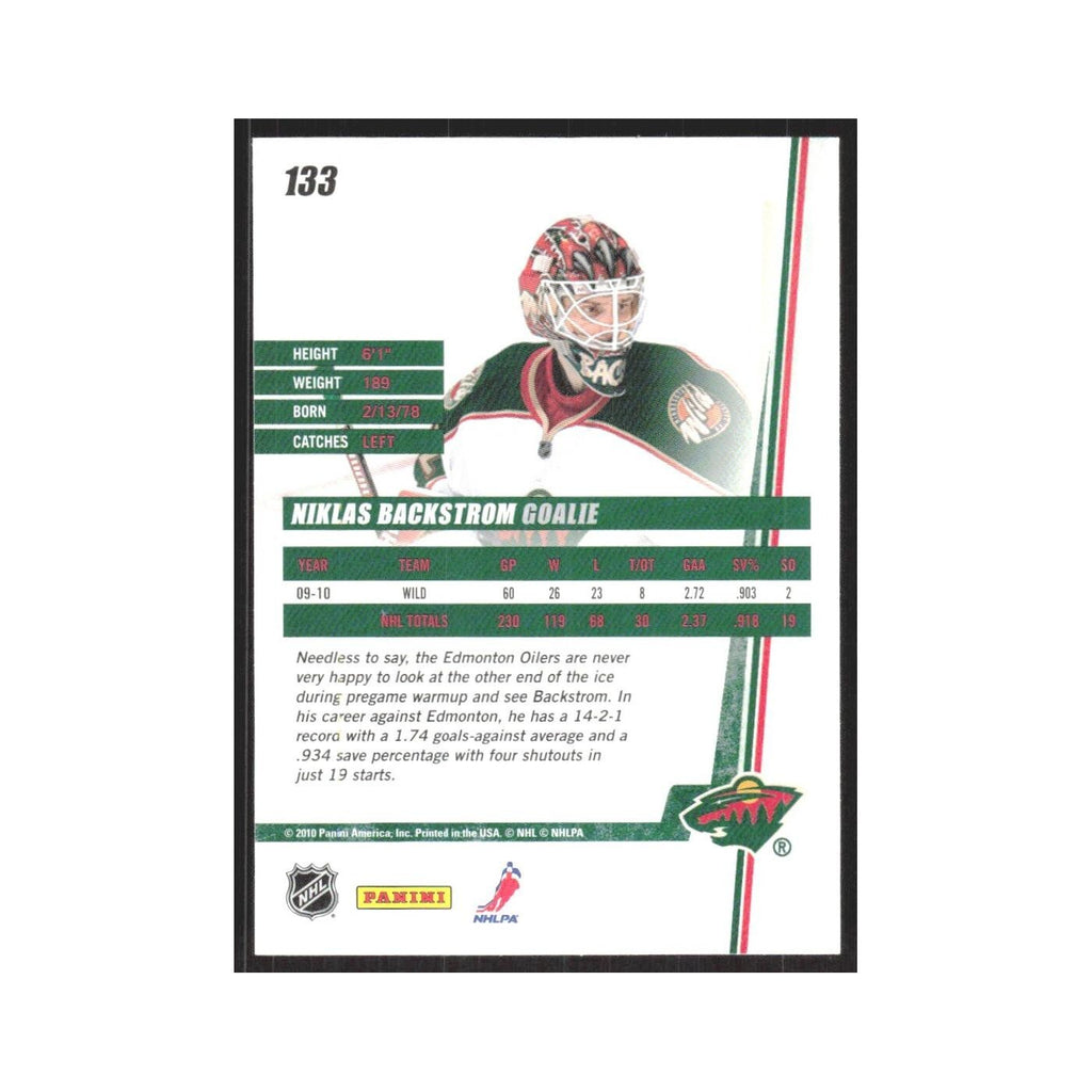 2010 Donruss Niklas Backstrom Minnesota Wild #133