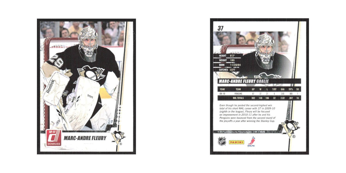 2010 Donruss Marc-Andre Fleury Pittsburgh Penguins #37