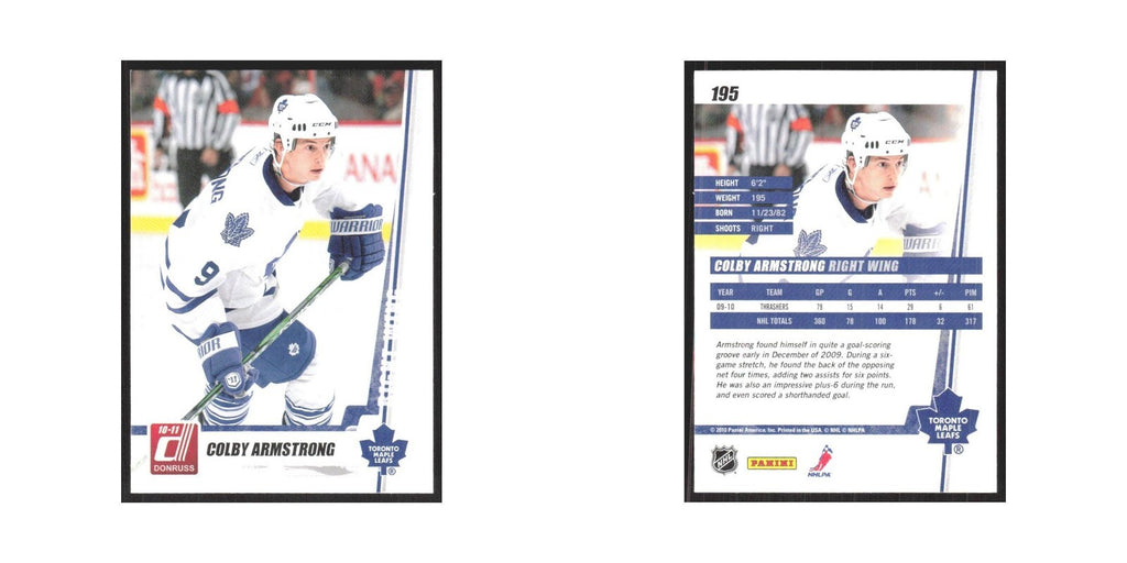 2010 Donruss Colby Armstrong Toronto Maple Leafs #195