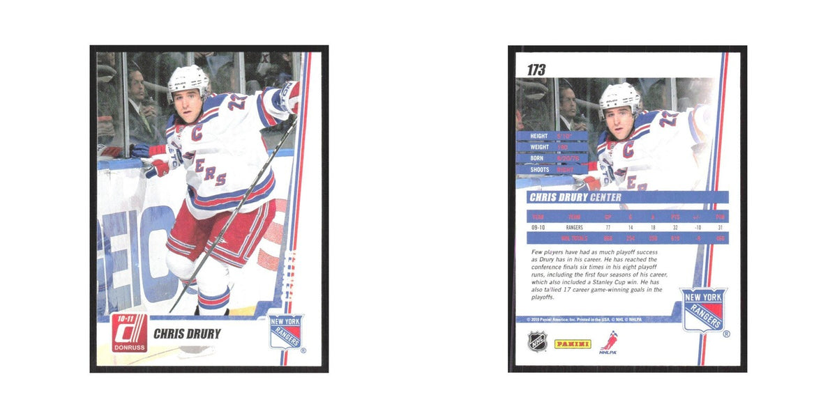 2010 Donruss Chris Drury New York Rangers #173
