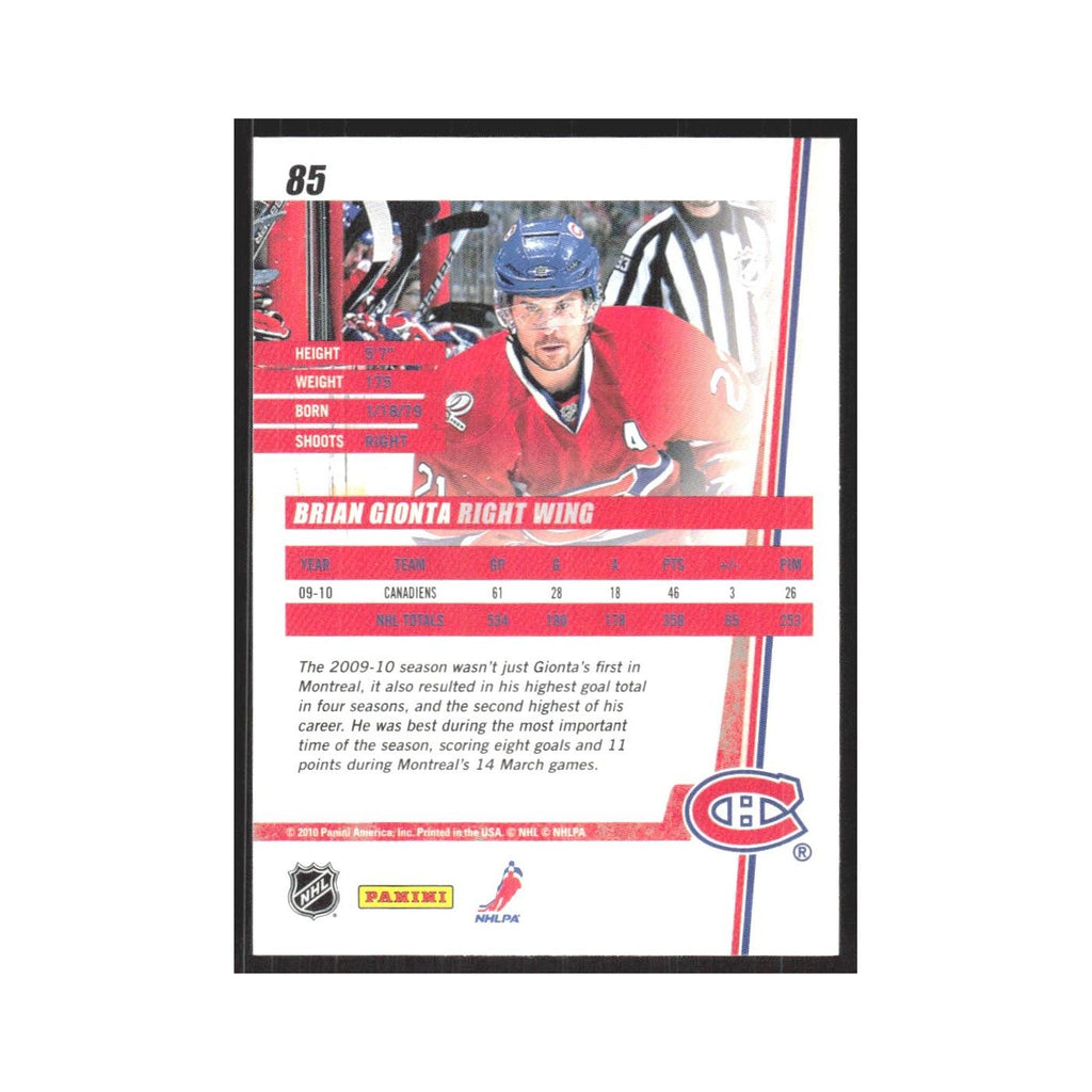 2010 Donruss Brian Gionta Montreal Canadiens #85