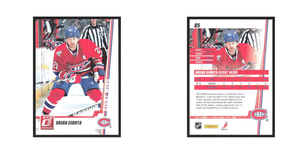 2010 Donruss Brian Gionta Montreal Canadiens #85