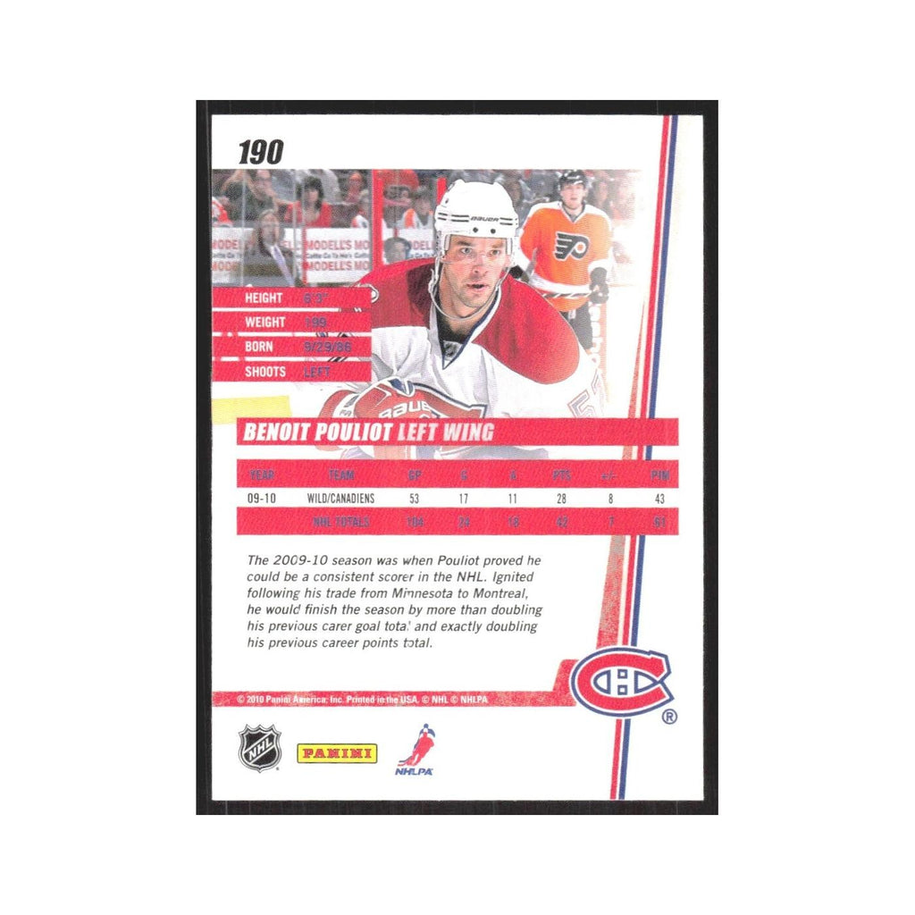 2010 Donruss Benoit Pouliot Montreal Canadiens #190