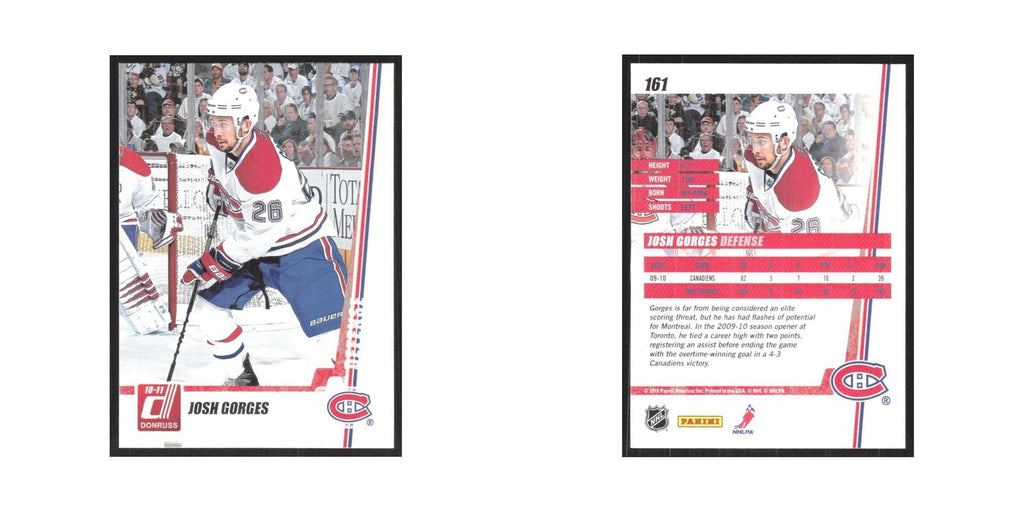 2010 Donruss Josh Gorges Montreal Canadiens #161