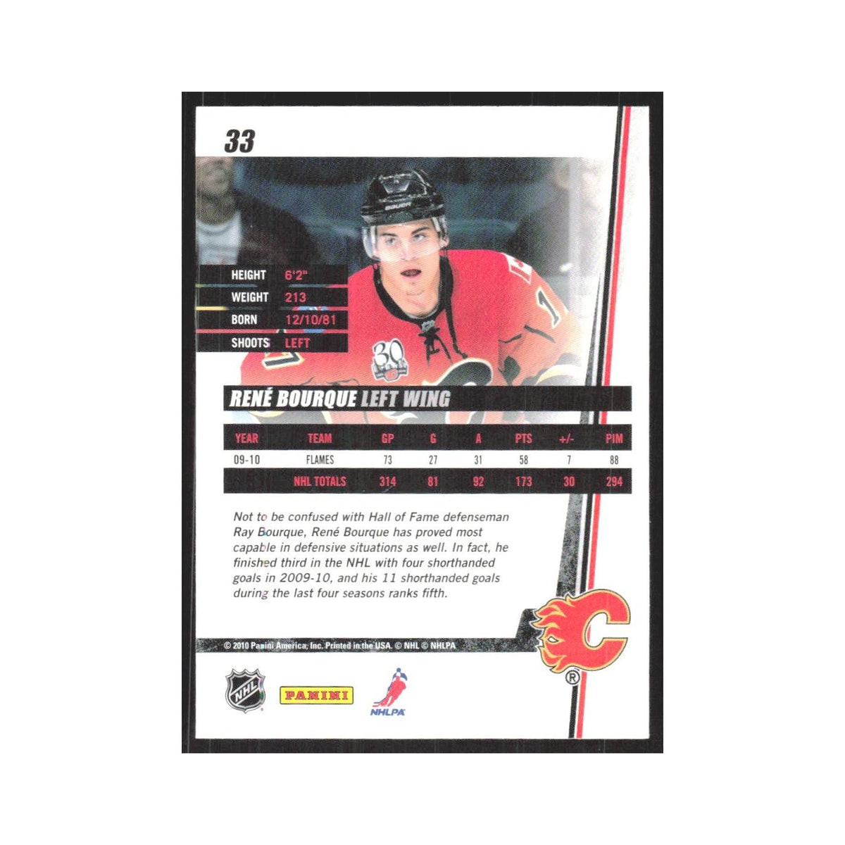 2010 Donruss Rene Bourque Calgary Flames #33