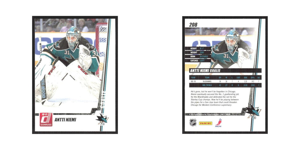 2010 Donruss Antti Niemi San Jose Sharks #208