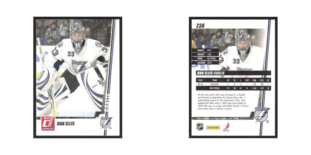 2010 Donruss Dan Ellis Tampa Bay Lightning #238