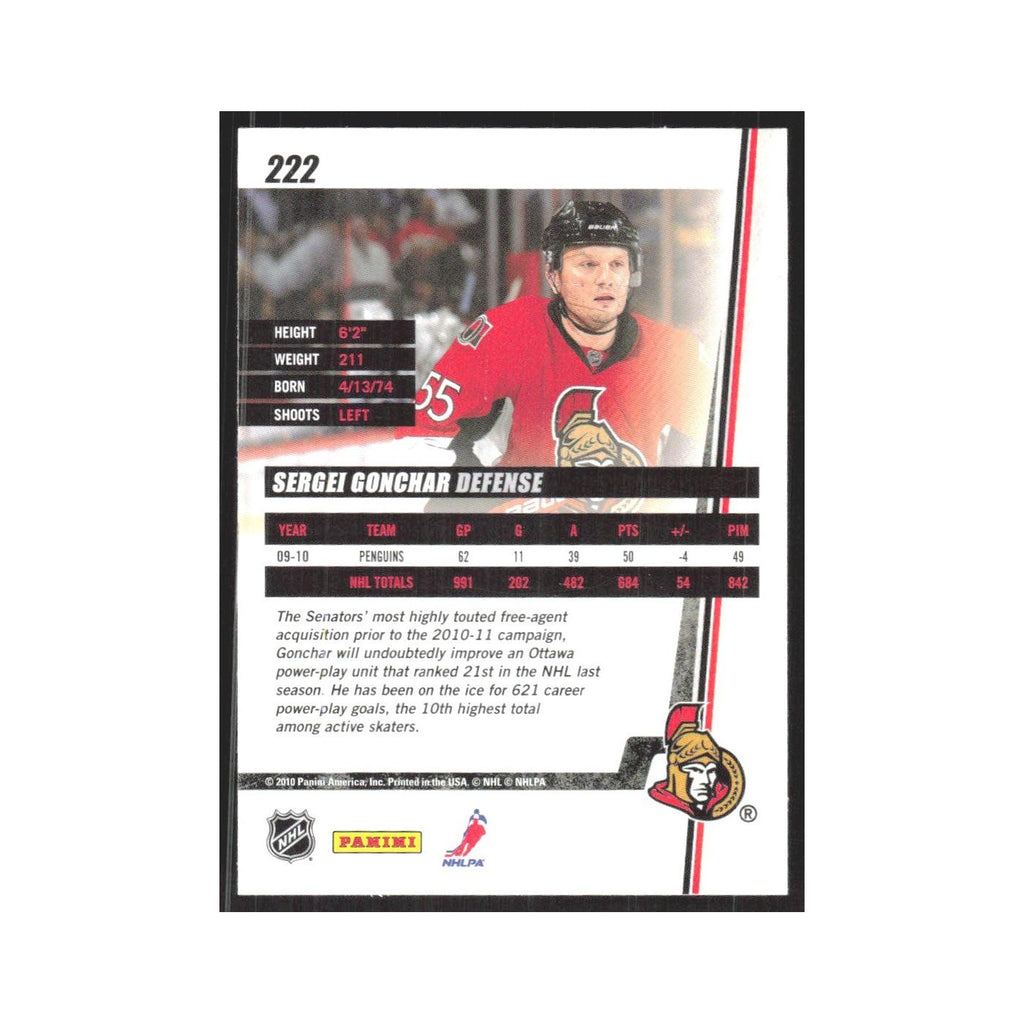2010 Donruss Sergei Gonchar Ottawa Senators #222