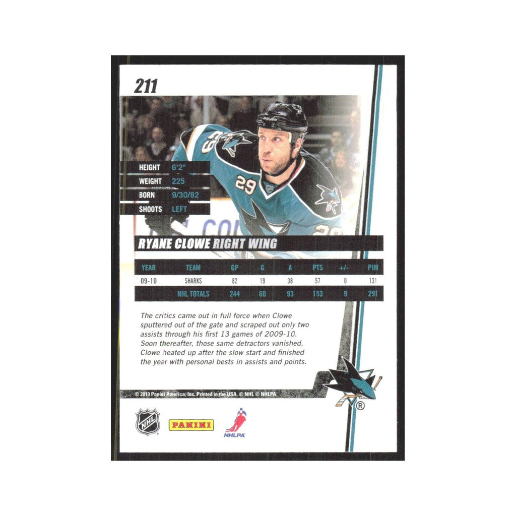 2010 Donruss Ryane Clowe San Jose Sharks #211