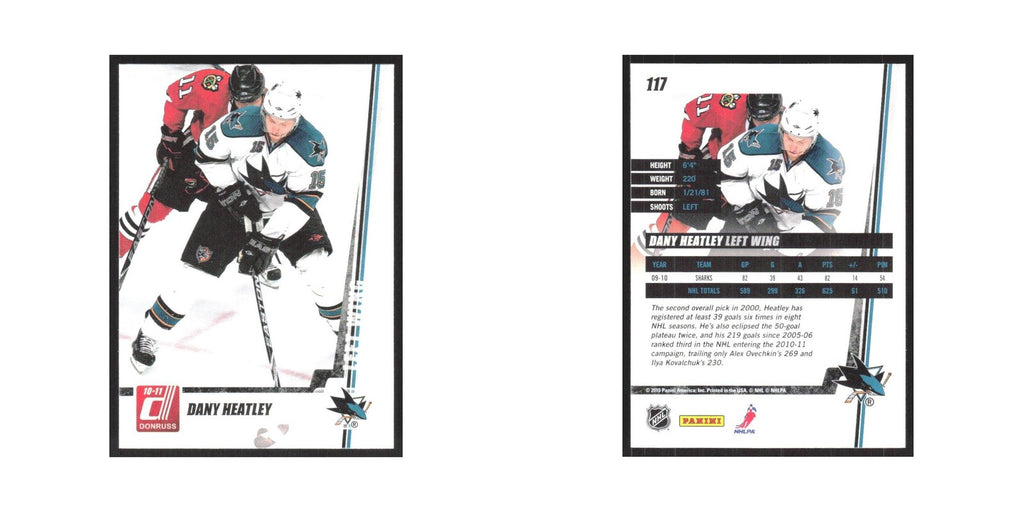 2010 Donruss Dany Heatley San Jose Sharks #117