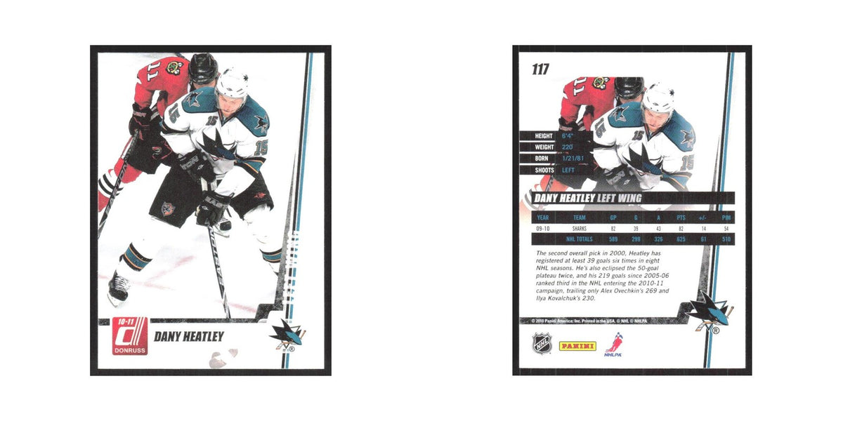 2010 Donruss Dany Heatley San Jose Sharks #117