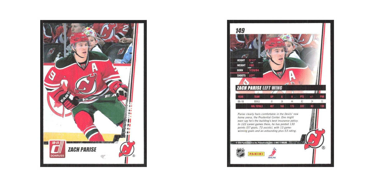 2010 Donruss Zach Parise New Jersey Devils #149