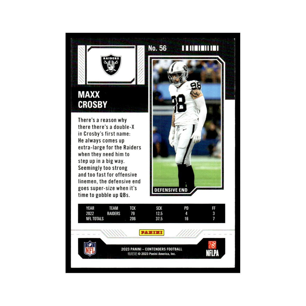 Maxx Crosby 2023 Panini Contenders #56 Las Vegas Raiders Football Card NM