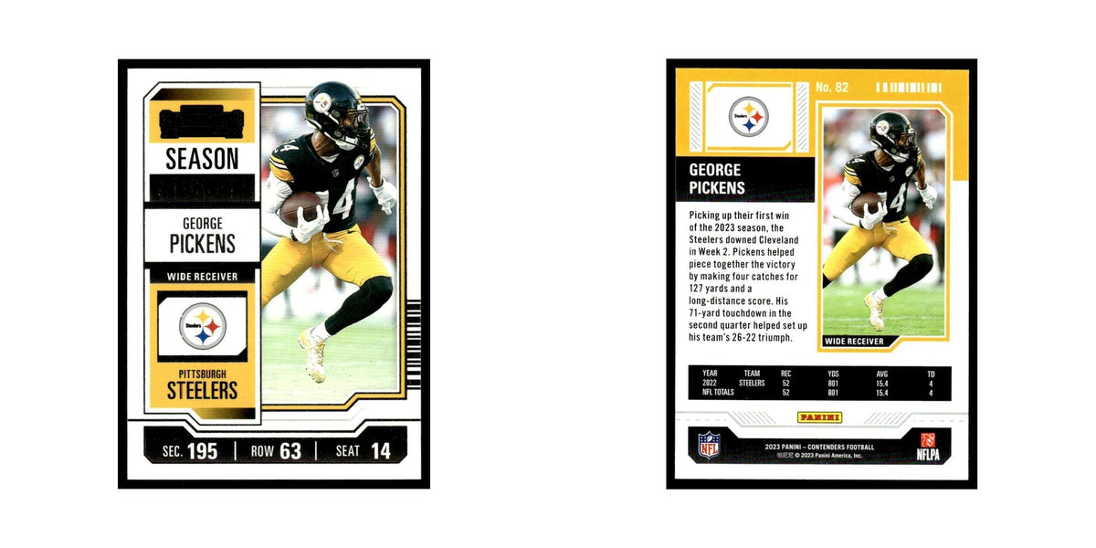 George Pickens 2023 Panini Contenders #82 Pittsburgh Steelers Football Card NM